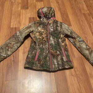 Icebreaker Camo Realtree Hooded Jacket Womens Merino Wool Full Zip small